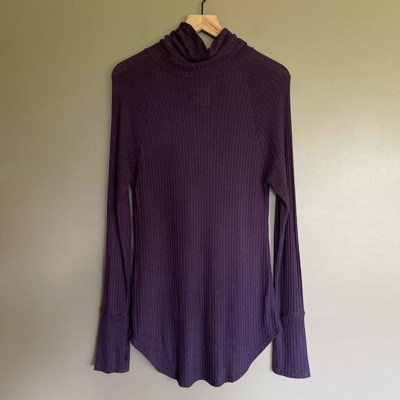 Chaser Waffle Knit Turtleneck Amethyst Purple Size Large Casual Comfortable - Picture 12 of 16